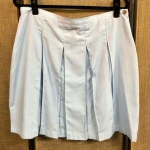 Lands End Baby Blue Check Pleated Women's Skirt Size 12